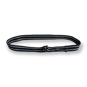 Hollister Small Double D-Ring Cotton Belt Womens 3-5 Navy Blue White Stripe Y2K